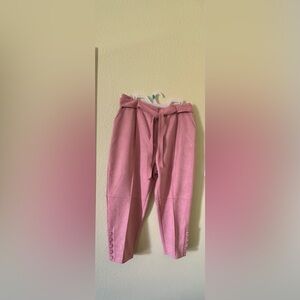 Pink Tie-Waist Pants